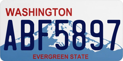 WA license plate ABF5897
