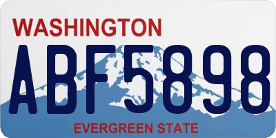 WA license plate ABF5898