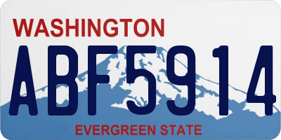 WA license plate ABF5914