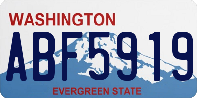 WA license plate ABF5919