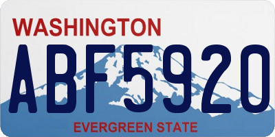 WA license plate ABF5920