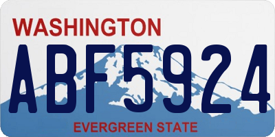WA license plate ABF5924