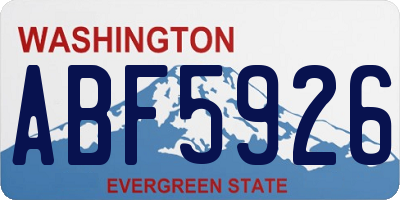 WA license plate ABF5926