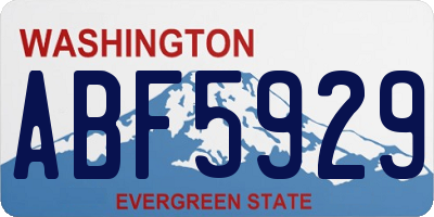 WA license plate ABF5929