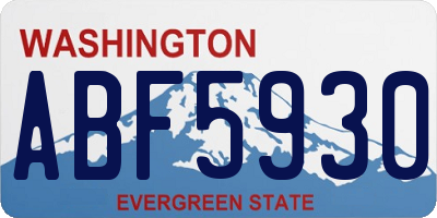 WA license plate ABF5930
