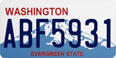 WA license plate ABF5931