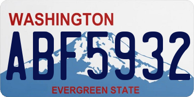 WA license plate ABF5932