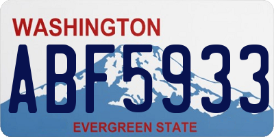 WA license plate ABF5933
