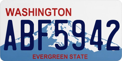 WA license plate ABF5942