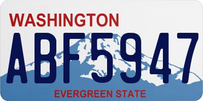 WA license plate ABF5947