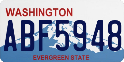 WA license plate ABF5948