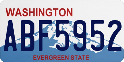 WA license plate ABF5952