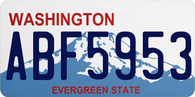 WA license plate ABF5953