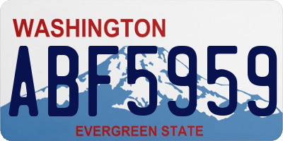 WA license plate ABF5959
