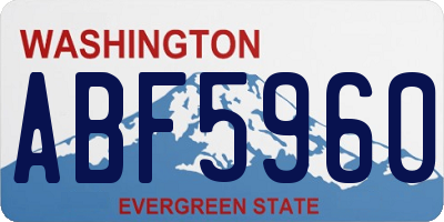 WA license plate ABF5960