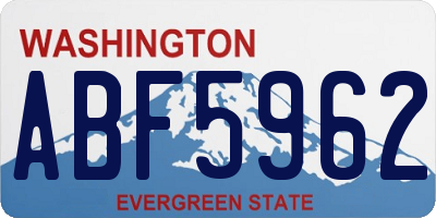 WA license plate ABF5962
