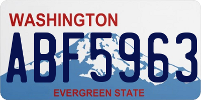 WA license plate ABF5963