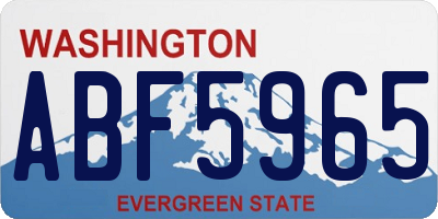 WA license plate ABF5965