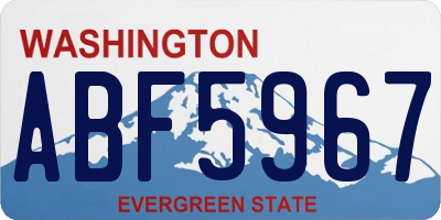 WA license plate ABF5967