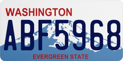 WA license plate ABF5968