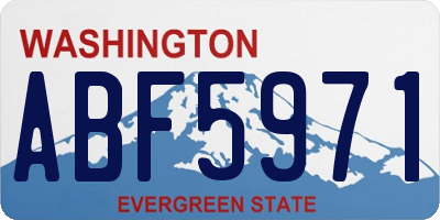 WA license plate ABF5971