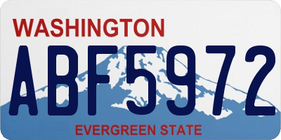 WA license plate ABF5972