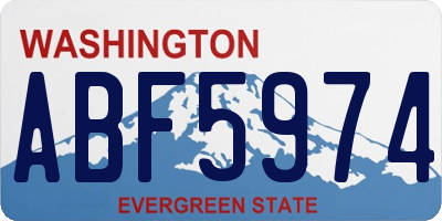 WA license plate ABF5974