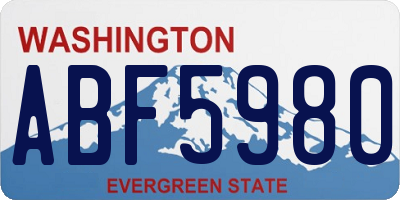 WA license plate ABF5980