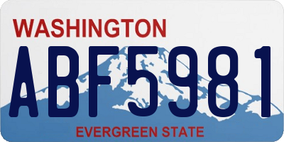 WA license plate ABF5981