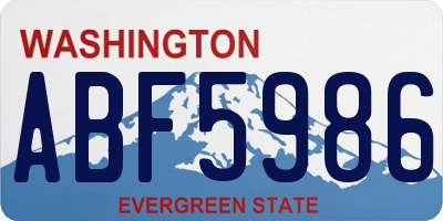WA license plate ABF5986