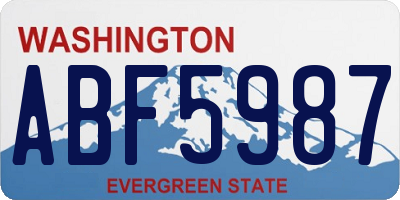 WA license plate ABF5987