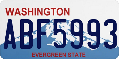 WA license plate ABF5993