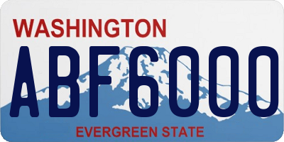 WA license plate ABF6000