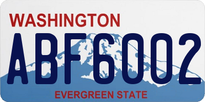 WA license plate ABF6002