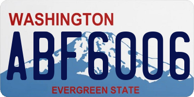 WA license plate ABF6006
