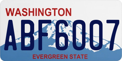 WA license plate ABF6007