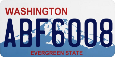 WA license plate ABF6008