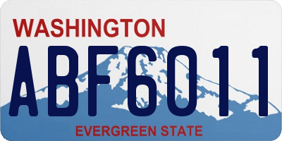 WA license plate ABF6011