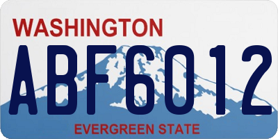 WA license plate ABF6012