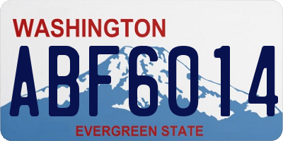 WA license plate ABF6014