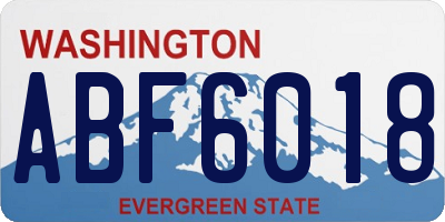 WA license plate ABF6018