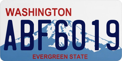 WA license plate ABF6019