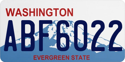 WA license plate ABF6022