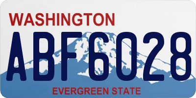 WA license plate ABF6028