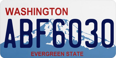 WA license plate ABF6030