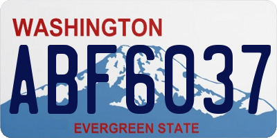 WA license plate ABF6037