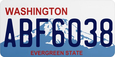 WA license plate ABF6038