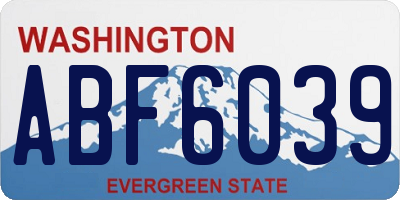 WA license plate ABF6039