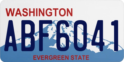 WA license plate ABF6041