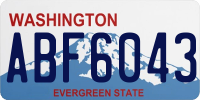 WA license plate ABF6043